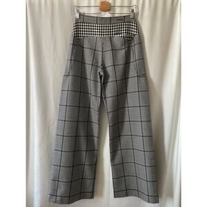 FW20 Marine Serre Houndstooth Intervened Glen Check Wide Leg Trousers Size M